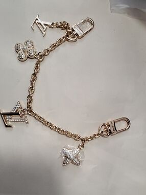 Gold-Tone Logo Charm Key & Card Holder